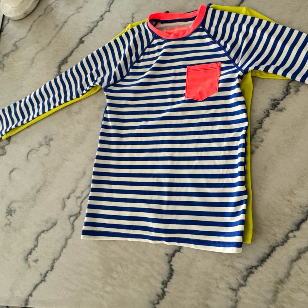 Striped Long Sleeve Shirt with Neon Accents.